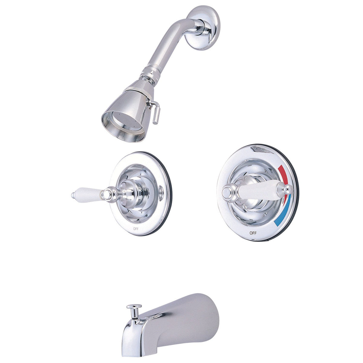 Vintage Double-Handle Pressure Balanced Tub and Shower Faucet, Polished Chrome
