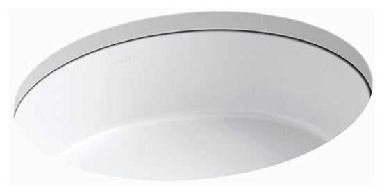 Kohler Verticyl Oval Undermount Bathroom Sink, White