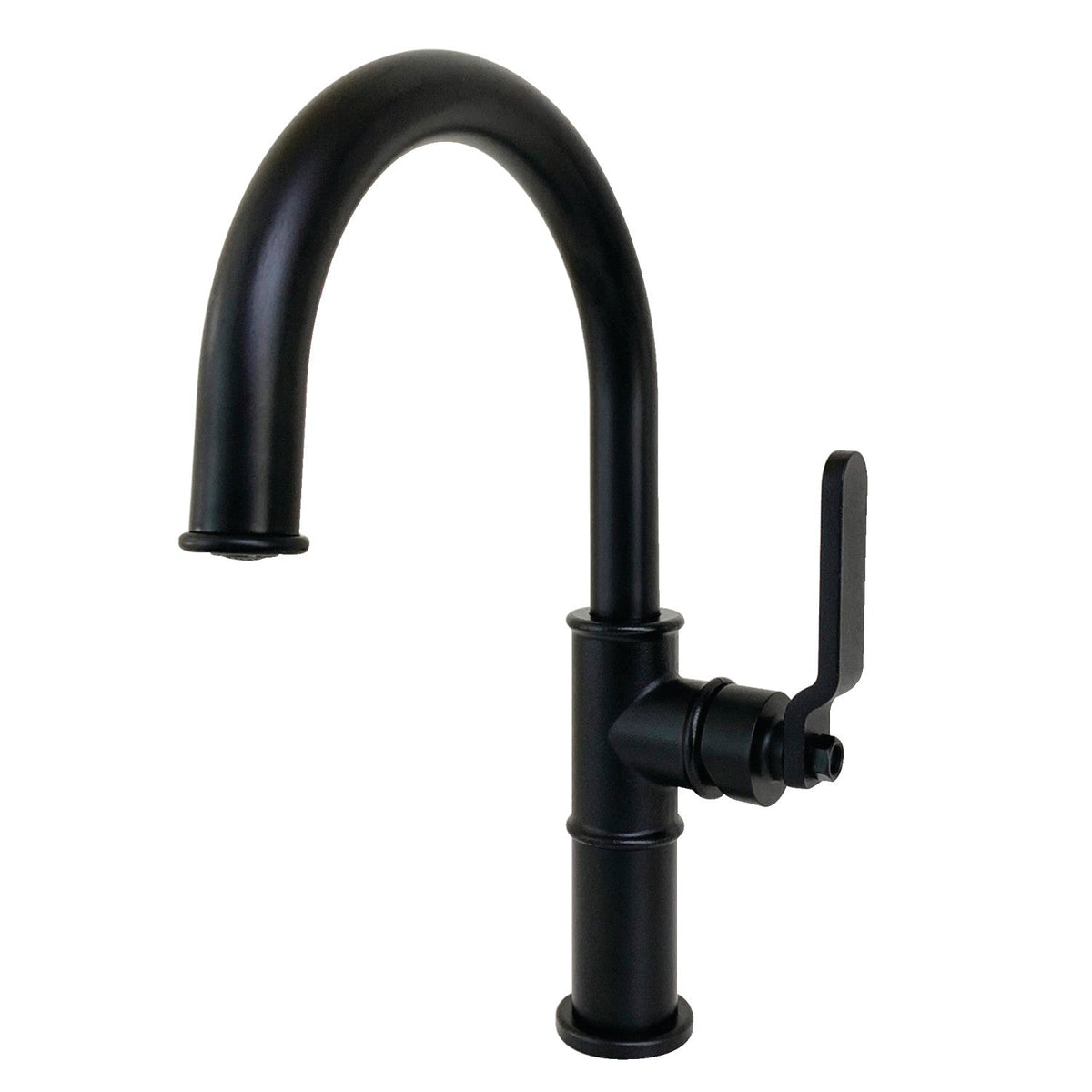 Whitaker One-Handle 1-Hole Bathroom Faucet with Push Pop-Up Drain, Matte Black