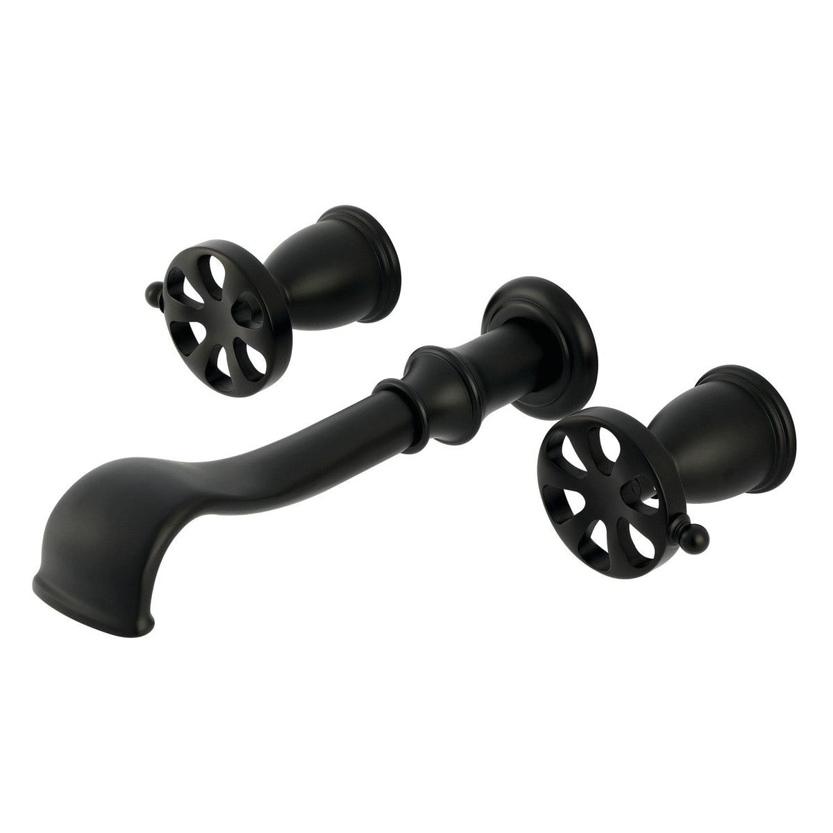Belknap Two-Handle 3-Hole Wall Mount Tub Faucet, Matte Black