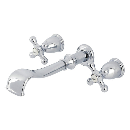 Two-Handle 3-Hole Wall Mount Tub Faucet, Polished Chrome