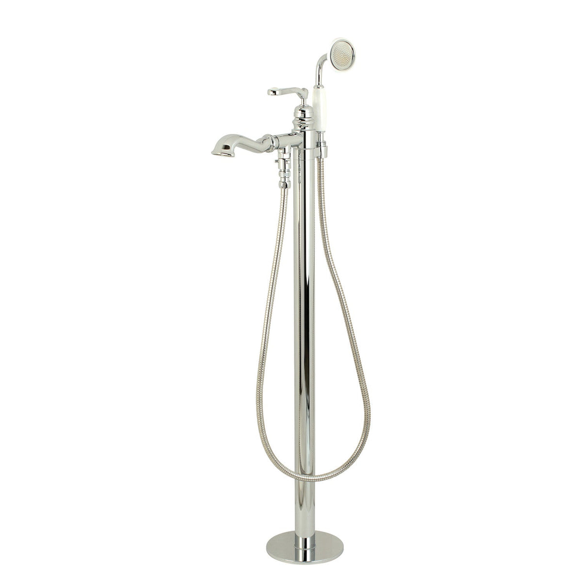 Royale Single-Handle 1-Hole Freestanding Tub Faucet with Hand Shower, Polished Chrome