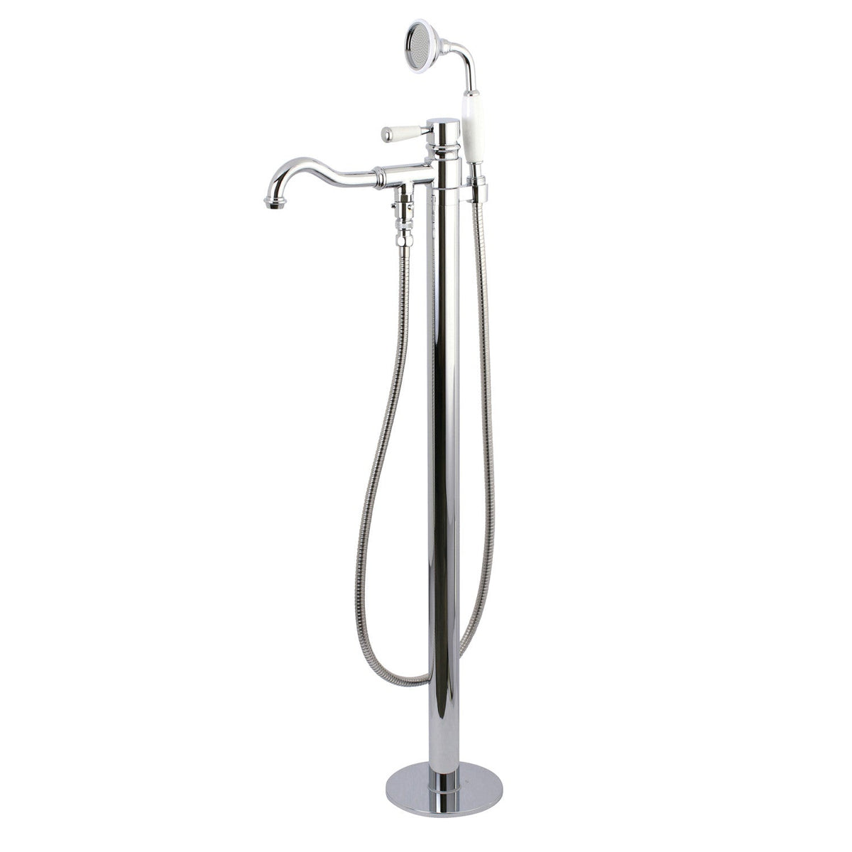 Paris Single-Handle 1-Hole Freestanding Tub Faucet with Hand Shower, Polished Chrome