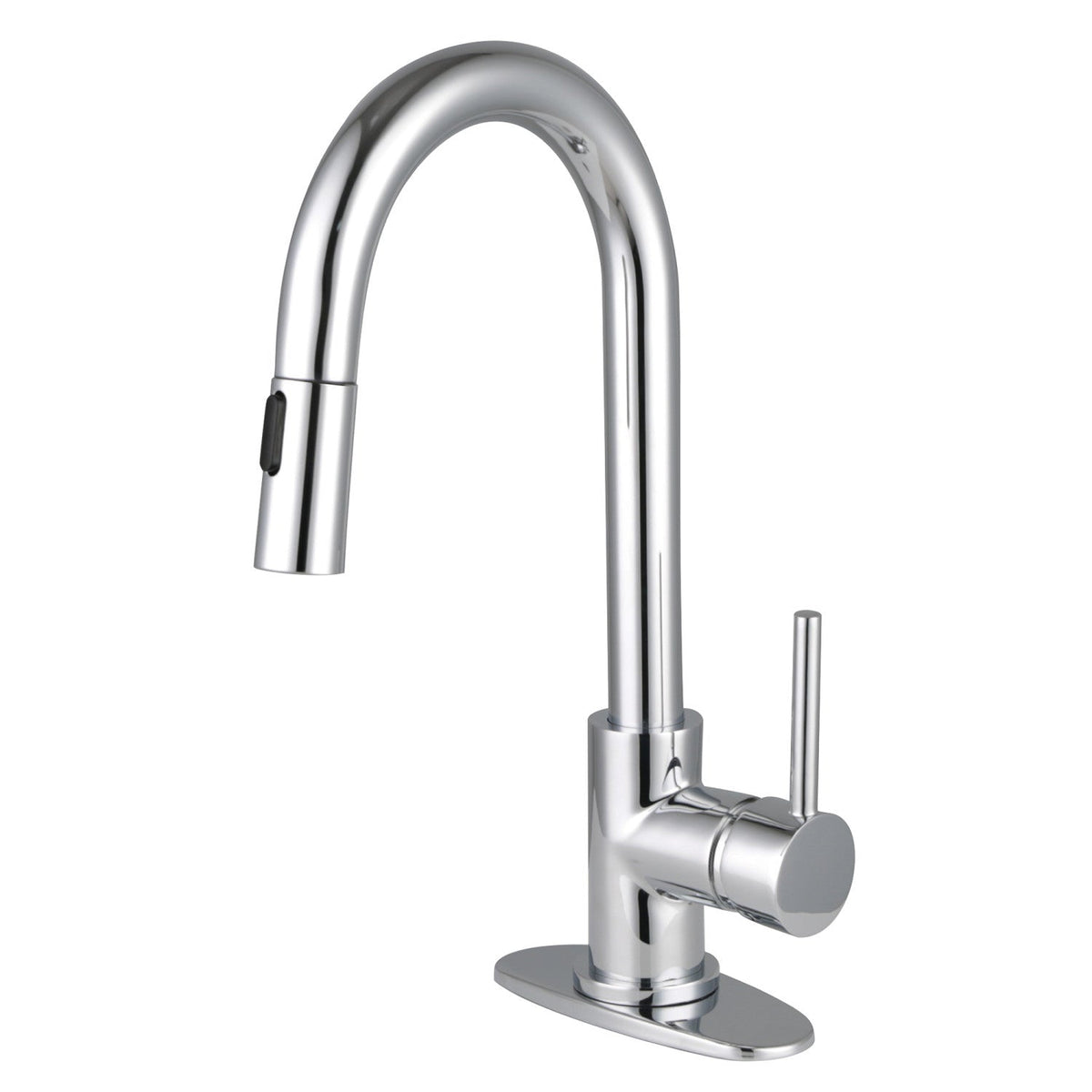 Concord One-Handle 1-Hole Deck Mount Bar Faucet with Pull Down Sprayer, Polished Chrome
