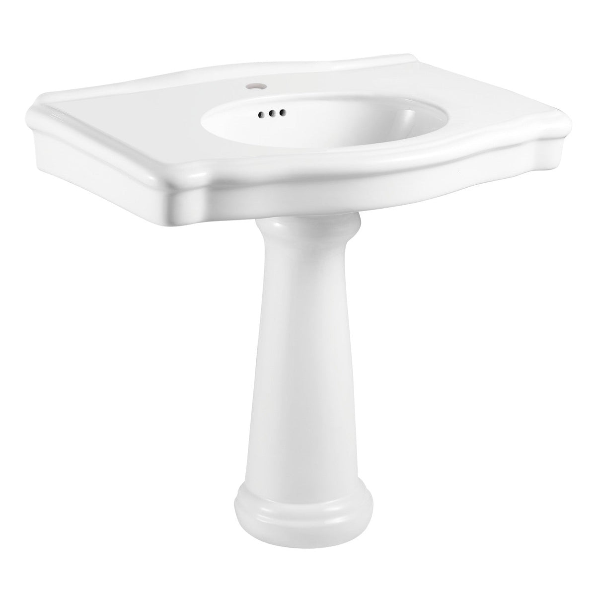 Sovereign 35-Inch Ceramic Pedestal Sink (Single Hole), Glossy White