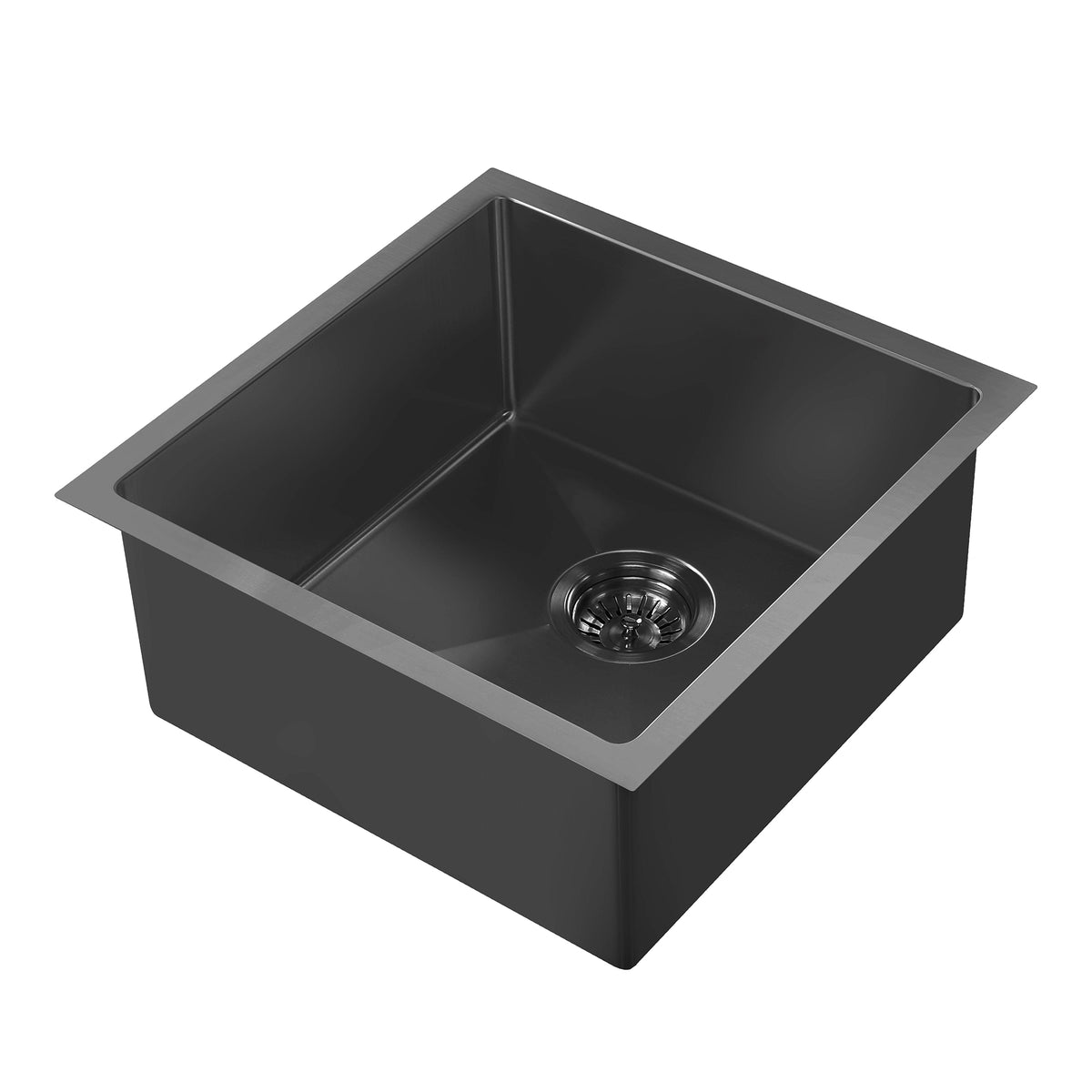 Noah Plus 16 gauge Single Bowl Linen Textured Dual-Mount Sink Set (WHNPL1818-MBLK), Matte Black