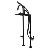 Concord Freestanding Tub Faucet with Supply Line and Stop Valve, Matte Black