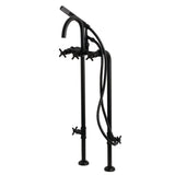 Concord Freestanding Tub Faucet with Supply Line and Stop Valve, Matte Black