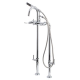 Concord Freestanding Tub Faucet with Supply Line and Stop Valve, Polished Chrome