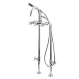 Concord Freestanding Tub Faucet with Supply Line and Stop Valve, Polished Chrome