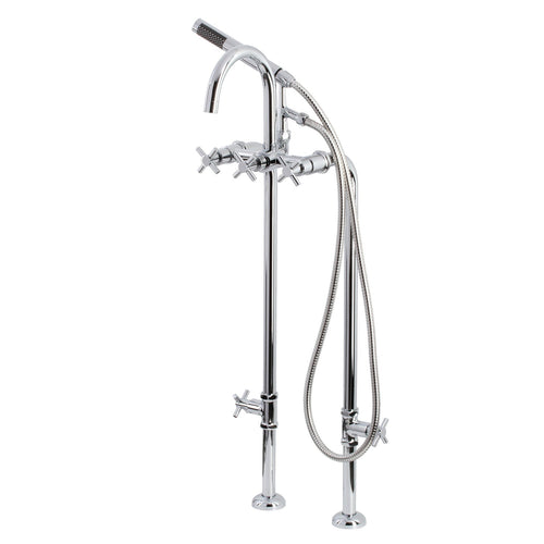 Concord Freestanding Tub Faucet with Supply Line and Stop Valve, Polished Chrome