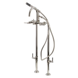 Concord Freestanding Tub Faucet with Supply Line and Stop Valve, Polished Nickel