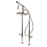 Concord Freestanding Tub Faucet with Supply Line and Stop Valve, Polished Nickel