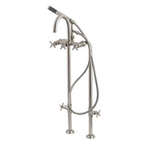 Concord Freestanding Tub Faucet with Supply Line and Stop Valve, Brushed Nickel