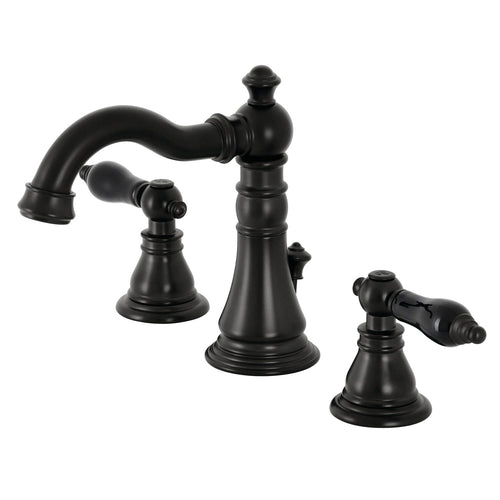 Duchess Two-Handle 3-Hole Deck Mount Widespread Bathroom Faucet with Brass Pop-Up, Matte Black