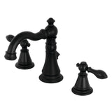 English Classic Two-Handle 3-Hole Deck Mount Widespread Bathroom Faucet with Brass Pop-Up, Matte Black
