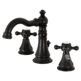 Metropolitan Two-Handle 3-Hole Deck Mount Widespread Bathroom Faucet with Brass Pop-Up (FSC1970BX), Matte Black