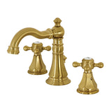 Metropolitan Two-Handle 3-Hole Deck Mount Widespread Bathroom Faucet with Brass Pop-Up (FSC1970BX), Brushed Brass