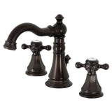 Metropolitan Two-Handle 3-Hole Deck Mount Widespread Bathroom Faucet with Pop-Up Drain, Oil Rubbed Bronze
