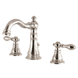 American Classic Two-Handle 3-Hole Deck Mount Widespread Bathroom Faucet with Brass Pop-Up, Polished Nickel
