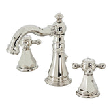 Metropolitan Two-Handle 3-Hole Deck Mount Widespread Bathroom Faucet with Brass Pop-Up (FSC1970BX), Polished Nickel