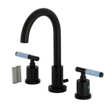 Verona Widespread Bathroom Faucet with Brass Pop-Up, Matte Black
