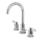 NuvoFusion Two-Handle 3-Hole Deck Mount Widespread Bathroom Faucet with Brass Pop-Up, Polished Chrome