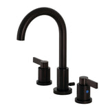 NuvoFusion Two-Handle 3-Hole Deck Mount Widespread Bathroom Faucet with Brass Pop-Up, Oil Rubbed Bronze