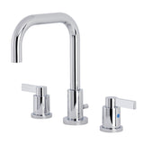 NuvoFusion Two-Handle 3-Hole Deck Mount Widespread Bathroom Faucet with Brass Pop-Up, Polished Chrome