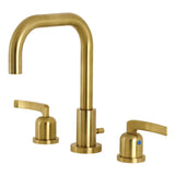 Centurion Two-Handle 3-Hole Deck Mount Widespread Bathroom Faucet with Brass Pop-Up, Brushed Brass