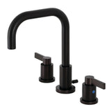 NuvoFusion Two-Handle 3-Hole Deck Mount Widespread Bathroom Faucet with Brass Pop-Up, Oil Rubbed Bronze
