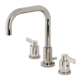 NuvoFusion Two-Handle 3-Hole Deck Mount Widespread Bathroom Faucet with Brass Pop-Up, Polished Nickel