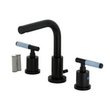 Verona Widespread Bathroom Faucet with Brass Pop-Up, Matte Black