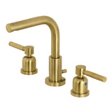 Concord Two-Handle 3-Hole Deck Mount Widespread Bathroom Faucet with Brass Pop-Up, Brushed Brass