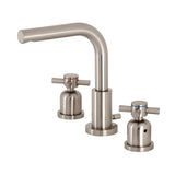 Concord Two-Handle 3-Hole Deck Mount Widespread Bathroom Faucet with Brass Pop-Up, Brushed Nickel