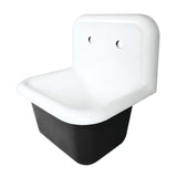 Petra Galley 22-Inch Cast Iron Single Bowl Wall Mount Utility Sink, White