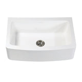 Arcticstone 33-Inch Solid Surface White Stone Apron-Front Single Bowl Farmhouse Kitchen Sink with Strainer, Matte White