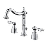 Heritage Two-Handle 3-Hole Deck Mount Widespread Bathroom Faucet with Pop-Up Drain, Polished Chrome