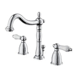 Heritage Two-Handle 3-Hole Deck Mount Widespread Bathroom Faucet with Pop-Up Drain, Polished Chrome