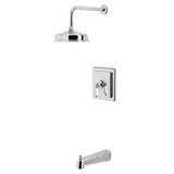Demure Single-Handle Pressure Balanced Tub and Shower Faucet, Polished Chrome