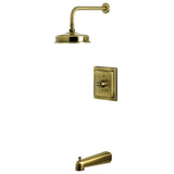 Manhattan Single-Handle Pressure Balanced Tub and Shower Faucet, Antique Brass