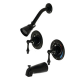 Vintage Double-Handle Pressure Balanced Tub and Shower Faucet, Matte Black