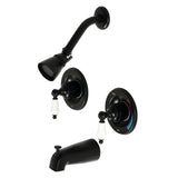 Vintage Double-Handle Pressure Balanced Tub and Shower Faucet, Matte Black