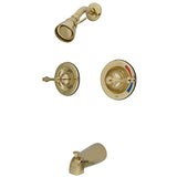 Vintage Double-Handle Pressure Balanced Tub and Shower Faucet, Polished Brass