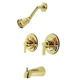 NuvoFusion Double-Handle Pressure Balanced Tub and Shower Faucet, Polished Brass