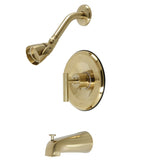 Manhattan Single-Handle Pressure Balanced Tub and Shower Faucet, Brushed Brass