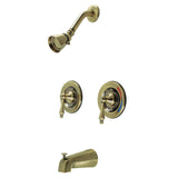 Vintage Double-Handle Pressure Balanced Tub and Shower Faucet, Antique Brass
