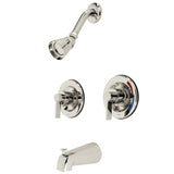 NuvoFusion Double-Handle Pressure Balanced Tub and Shower Faucet, Polished Nickel