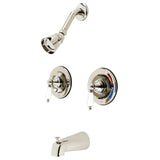 Vintage Double-Handle Pressure Balanced Tub and Shower Faucet, Polished Nickel