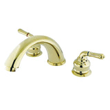 Magellan Two-Handle 3-Hole Deck Mount Roman Tub Faucet, Polished Brass